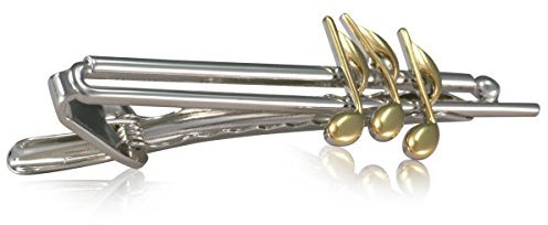 Clip de corbata/barra de lazo/corbata Pin LINDENMANN, silvery, notas musicales, con caja de regalo, 748