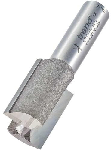 Trend Professional Two Flute Router Cutter Bit, 1/2 Inch Shank, 22.2mm Cut Diameter & 31mm Cut Length, Tungsten Carbide Tipped, 4/7X1/2TC