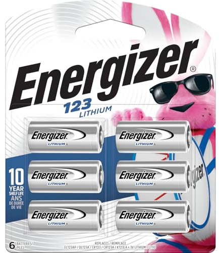 Energizer 123 Lithium Batteries (6 Pack), 3V Photo Batteries