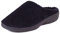 Isotoner Women's Popcorn Terry Mule Slippers Open Back, Black (Black), 7.5 UK