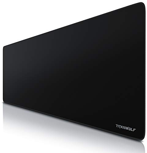 TITANWOLF - Extra Large Gaming Mouse Mat 1200x400mm Oversize - XXL Mouse Pad - Desk Pad XXXL Extended – Mice Mat Pad For Precision and Speed - Non-Slip Rubber Base – For Mouse and Keyboard - Black