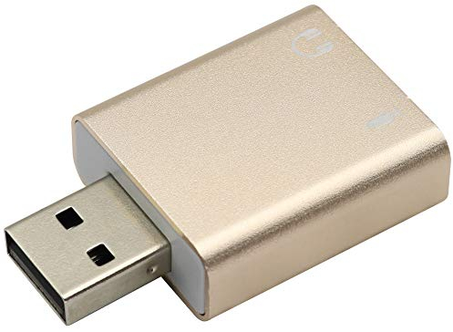 zdyCGTime Scheda audio stereo USB 5.1,adattatore per scheda audio 3D da USB2.0 maschio a femmina da 3,5mm, con porte audio e microfono da 3,5mm,compatibile con Windows,Mac,PC e laptop.(1pezzo/oro)