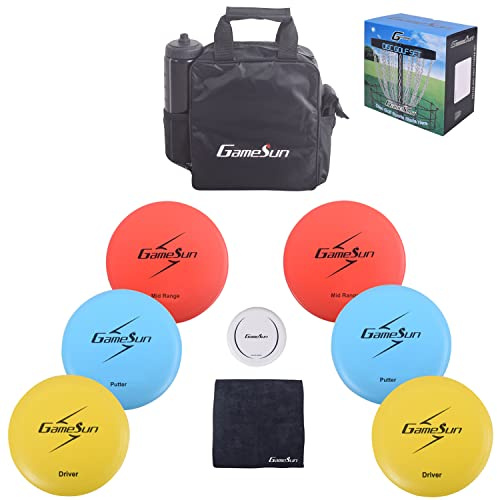 Disc Golf Set with 6 Discs and Mini Disc,Starter Disc Golf Bag,Towel