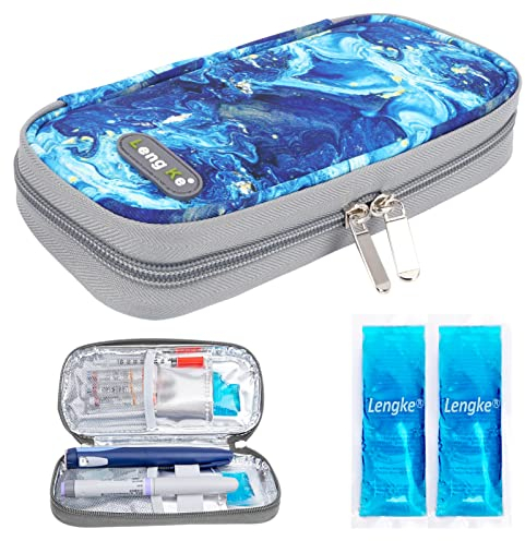 YOUSHARES Trousse à Insuline avec Poche de Glace - Sac Pochette Isotherme Insuline pour Stylo d'insuline, Seringues, et d'autres Accessoires Medicaux pour Diabétique(Fleurs de bégonia