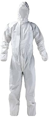 Combinaison de Protection à Capuche Jetable, Blanc, XL