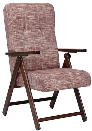 Sillón Silla reclinable de madera de 4 posiciones MOLISANA casa salón (rojo raya)