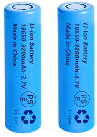 Svenirven 2 Packs 3.7V 18650 Flat top Battery 18650 Rechargeable Batteries for Headlamp, LED Flashlight, Electronic Devices etc (Blue)