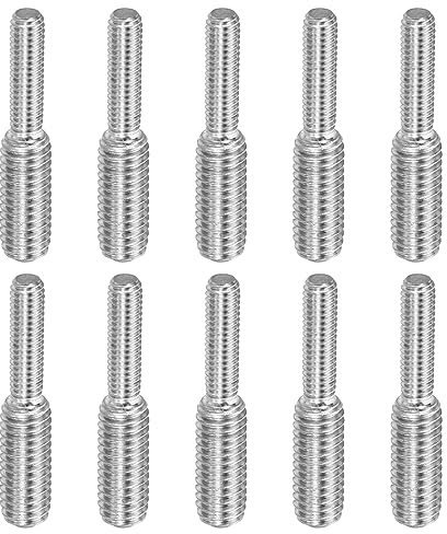 PATIKIL M4x0,7 a M6x1 Doppia Estremità Filettata Perno Vite Bullone, 10pz 304 Inossidabile Acciaio Asta Bulloni Filettatura Riduttore Adattatore per Mobili Ferramenta, 30mm Lungo