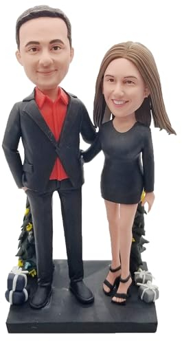 mydedor Custom Bobblehead, personalisierte, vollständig maßgeschneiderte Figur Wackelkopf, zwei Personen Figuren, maßgeschneiderte Portrait-Skulptur für Liebe, Freunde, Paare