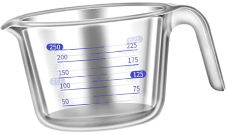 PRETYZOOM Taza Medidora De Vidrio 250ml Resistente Al Calor Vaso Graduado Multifuncional Para Líquidos y Harinas Accesorio Para Hornear Cocina Doméstica Con Tapa Antipolvo