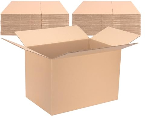Förpackning vikbar kartong med fingerhål 585 x 385 x 380 mm brun (yttermått 600 x 400 mm) variabel höjd vid 200/300 mm KK 107G 2-vågig BC-våg flyttlåda, dubbelväggig kartong (30 stycken)