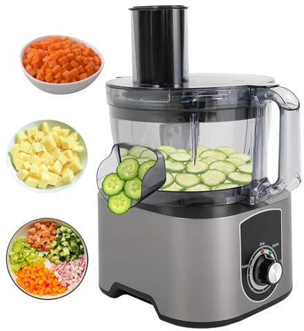 pealiritansemen Affettaverdure Commerciale, Tritaverdure Elettrico da 600 W, per Affettare, Tagliare A Dadini E Grattugiare, Macchina per Tagliare A Dadini La Frutta da Cucina, per Patate, Cipolle