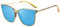 DUCO Sonnenbrille für Damen Polarisiert Sonnenbrille mit UV400 Schutz Vintage Klassisch Runde Metall Rahmen Leichtgewicht Übergroß Sonnenbrillen W016 (10- Gold Frame Blue Lens)