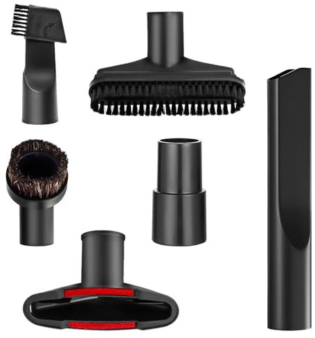 TUAKIMCE 6Pcs Vacuum Cleaner Accessories Set Compatible with Henry Hoover Attachments, Including PP Hair Brush, 2 in 1 Nozzle, Flat Suction, Sofa Brush, Round Horsehair Brush 35mm to 32mm Adapter