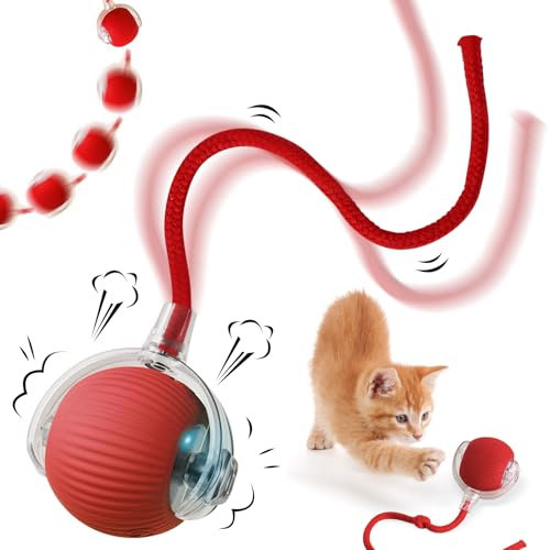 NHYDZSZ Interaktives Katzenspielzeug Katzenball, Katzenball Elektrisch mit USB Aufladbar, Katzenspielzeug Selbstbeschäftigung, DREI Arbeitsmodi, 360° Rolling Smart Ball für Katzen