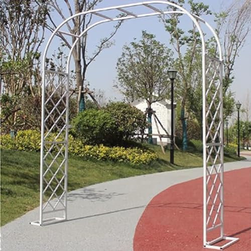 Arco de jardín de Metal Enrejado para Plantas trepadoras, Ideal para Bodas y Fiestas al Aire Libre. Pérgola galvanizada Negra (240 x 40 x 230 cm) (Blanco: 150 x 40 x 230 cm).