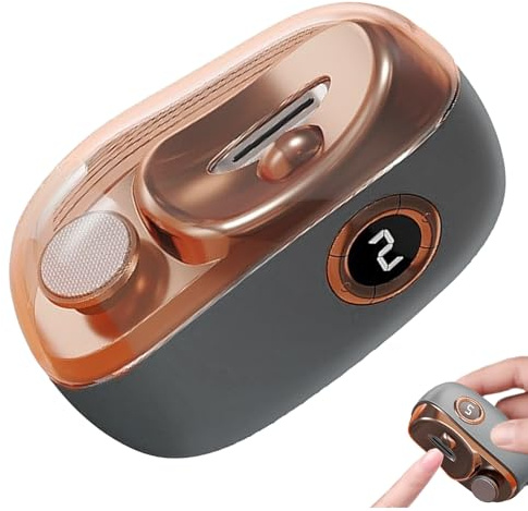 Rrlihjgu Tagliaunghie Elettrico per Unghie dei Piedi - Rifinitore Unghie Ricaricabile USB - Tagliaunghie a LED con 3 Velocità per Cura Anziani Casa Viaggio