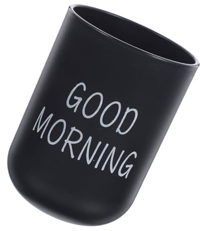 HIAKDOFT Bicchiere Porta Spazzolino Nero da Bagno Tazza Risciacquo Denti con capacità per Uso Quotidiano Portaspazzolino Multifunzionale per Casa e Viaggio Design Semplice ed Elegante