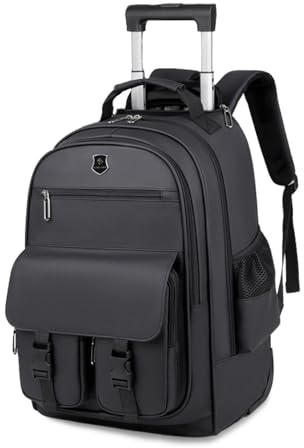 FANDARE Bolsa con Ruedas para Laptop se Adapta a portátiles de hasta 15.6 Pulgadas Hombre Bolso para Maestra Mochila Profesor con Ruedas Mochilas de Trabajo Bolsa Roller para Viajes Negocios Negro