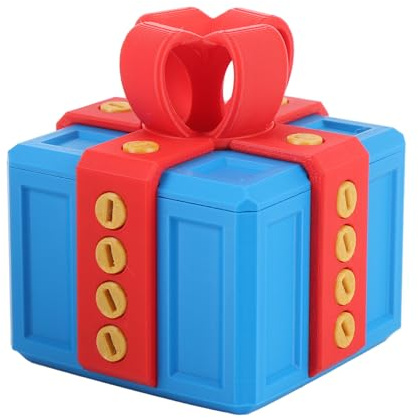 MAJONMMERD Confezione Regalo Divertente, Regalo Scherzoso Stampato in 3D con Viti, Scatola Portaoggetti Divertente, per Decorazioni e Giocattoli Natalizi (Blu rosso)