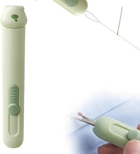 MNYXIS Enhebrador de Agujas 2 en 1 y Descosedor de Costura, Herramienta Automática para Enhebrar Agujas de Coser a Mano y Máquina, Kit de Costura Rápida para Acolchado y DIY, Color Verde