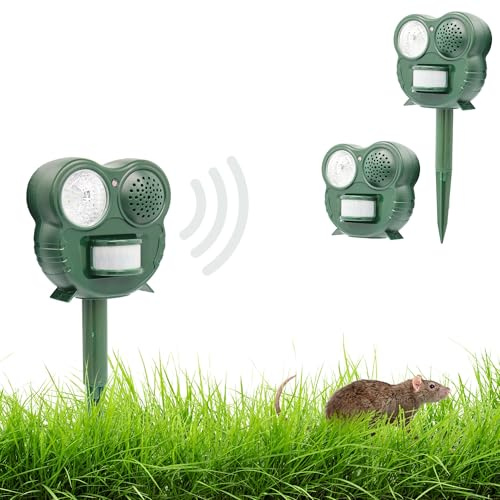 Control de plagas - 4 Estaciones - Flash 5 LED - Ultra Sonic - Detector de Movimiento