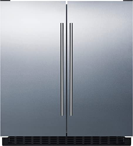 FFRF3075WCSS 30 Side-by-Side Compact Refrigerator and Freezer with 5.4 cu. ft. Capacity LED Lighting Frost Free Operation High Temperature and Open Door Alarm in Stainless Steel Exterior