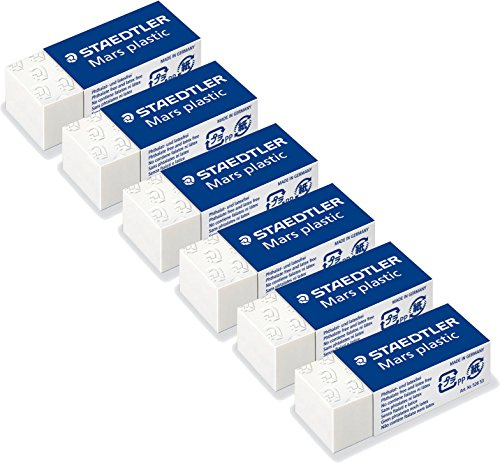 STAEDTLER 526 53 gomme à effacer Mars plastic mini sans phtalate et sans latex, 6 pièce(s)