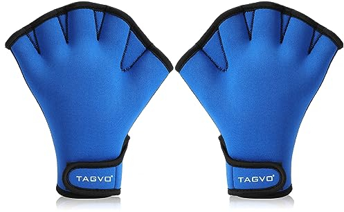 TAGVO Aquatic Handschuhe für den Oberkörperwiderstand, Schwimmhandschuhe mit Trageschlaufe, gut nähen, kein Ausbleichen, Größen für Männer Frauen Erwachsene Kinder