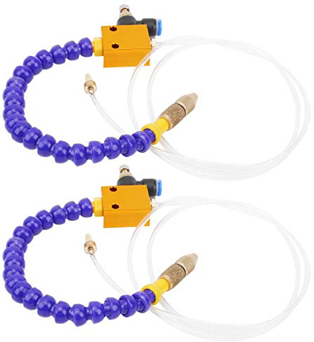 Mist Coolant Lubrication Spray System for CNC Lathe Milling Drilling Machines, Brass, 8mm Air Pipe, 2 Pack