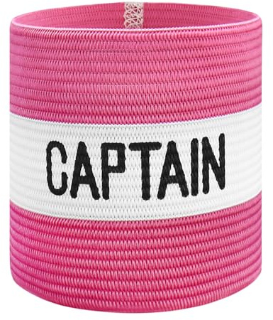 Mezeic Classic Captain's Armband for Soccer Training, Adults & Youths Elastic Arm Band Captain Armbands Team Sports Accessories - Junior,Pink