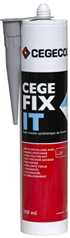 CEGECOL SIKA - Colle mastic de fixation élastomère synthétique - CEGEFIX IT Gris- Hautes performances adhésives - Intérieur et Extérieur - Prise rapide - Multi-supports - 300ml
