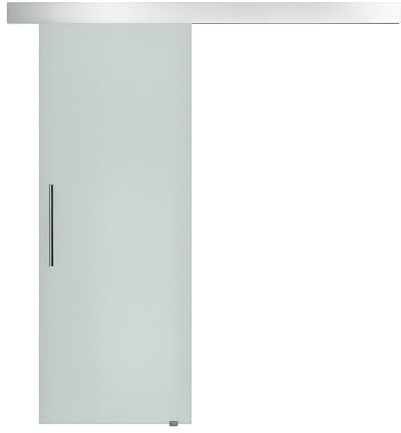 HOMCOM Glasschiebetür Schiebetür Tür Zimmertür mit Griffstange einseitig satiniert 90 x 205 cm