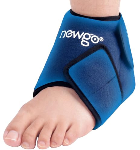 NEWGO Ankle Ice Pack Wrap, Reusable Foot Ice Wrap for Swelling | Hot Cold Compression Ankle Cold Packs for Pain Relief, Plantar Fasciitis, Sport Injuries, Post-Surgery Recovery