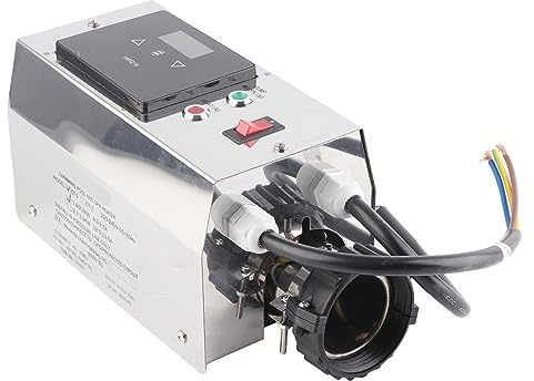 Qcwwy 2 KW Poolheizung, Digitaler Thermostat für Schwimmbad-SPA, Edelstahl, Einfache Installation, 2255 ℃ (Amerikanischer Stil)