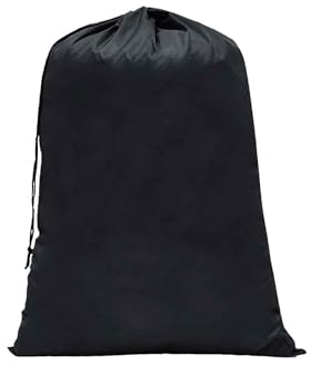 Dmjia Sacco per la biancheria da viaggio, 60 x 90 cm, borsa per la biancheria, grande capacità, borsa per la biancheria, da viaggio con chiusura a cordoncino, tessuto da 120 l (1 pezzo, nero)