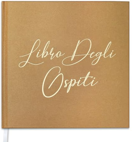 Libro degli Ospiti Vintage per Matrimonio - 21x21 cm, 72 Pagine - per Anniversari e Battesimi