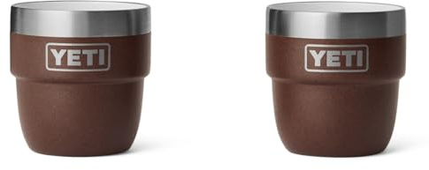 YETI Rambler Espresso Cup, Vacuum Insulated Stainless Steel Stackable Cup, Wetlands Brown, 2 Pack 4 oz (118 ml)