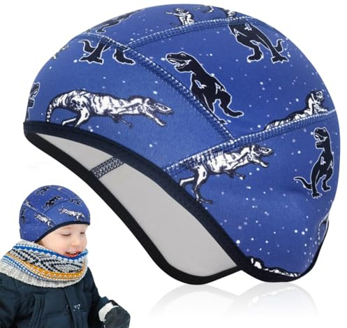 Udbrud Bonnet de vélo Hiver Enfant, Bonnet de vélo sous Casque Bonnet d'hiver Chaud Coupe-Vent Bonnet de Sport sous Casque pour Tous Les Sports d'hiver en Plein air Enfant garçon