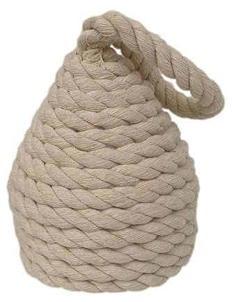 Rope Door Stopper - Weighted Rope Door Stopper | Rope Knot Cotton Door Stop with Handle | Multipurpose Rope Door Wedge | Rope Knot Door Stops | Farmhouse Rope Door Wedge | Blocker Keeps Door Open