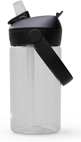 CamelBak Thrive Flip Straw Kids Water Bottle with Bite Valve, Tritan Renew, Clear, 14oz