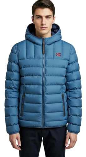 NORWAY NAUTICAL SCHOOL Piumino Uomo Invernale - Trapuntato - Giubbotto Uomo 110 Grammi 4 Stagioni Imbottito - Giacca Invernale (IT, Testo, M, 849150 TYPHO)