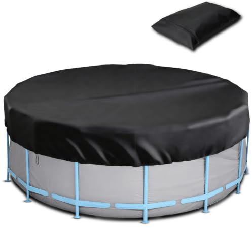 AOOWU presenning för rund pool, rund vinterpoolfilt, rund poolpresenning, sommar- och vinterfilt för pool i 210D Oxford, UV-resistent och rivbeständig, Ø 310 cm