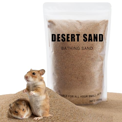 Shiiyyu 1 kg di sabbia per criceti, sabbia da bagno per criceti, sabbia del deserto senza polvere o sabbia per vasino per criceti, cincillà, gerbilli, topi Degu o altri piccoli animali domestici