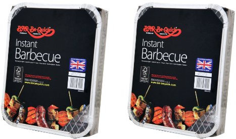 2 X Bar-Be-Quick-Schnell Grill-Packs Jede Packung Feeds zu 4 Personen-Welt beste Marke führenden Einweg-Grill