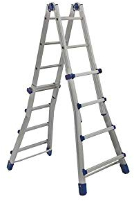 FACAL Briko Blu Escalera telescópica Aluminio, Azul - Escalera de mano (40 cm, 150 kg, 12,5 kg, 62 mm, 12,2 cm, 12 cm)