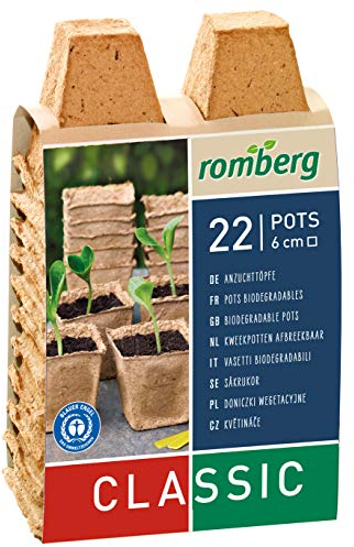 Romberg 10091105 Lot de 22 Pots de Culture en Noix de Coco sans Tourbe 6 cm