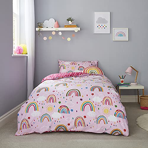 Silentnight Healthy Growth Rainbow Kids Duvet Set - Toddler Childrens Boys Girls Cute Bedding - Machine Washable Duvets Quilts Bed Covers Sets, Single