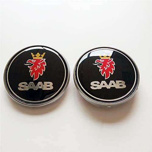 Grenric 2 st set bil främre hätta och bakre bagageutrymme emblem klistermärke för SAAB 93 9-3 95 9-5 2003-2010 12844161 12785871 svart