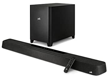 Polk Audio MagniFi Max AX 5.1.2 Channel Sound Bar with 10 Wireless Subwoofer, Dolby Atmos and DTS:X Certified, Polk's Patented VoiceAdjust & SDA Technologies, TV Speakers, Easy Setup, Black